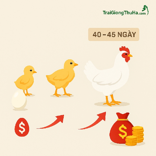Gà Mỹ Trắng Công Nghiệp Nuôi Bao Lâu Xuất Chuồng? Phân Tích Lãi Lỗ
